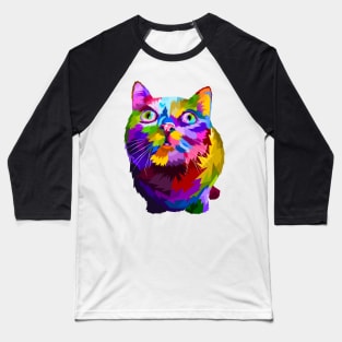 Magic Cat - Colorful Cat Painting Baseball T-Shirt